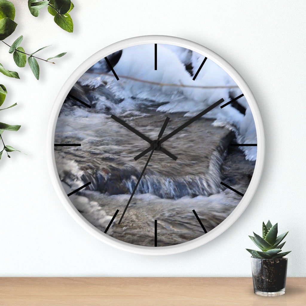 Icy Waterfall Wall clock