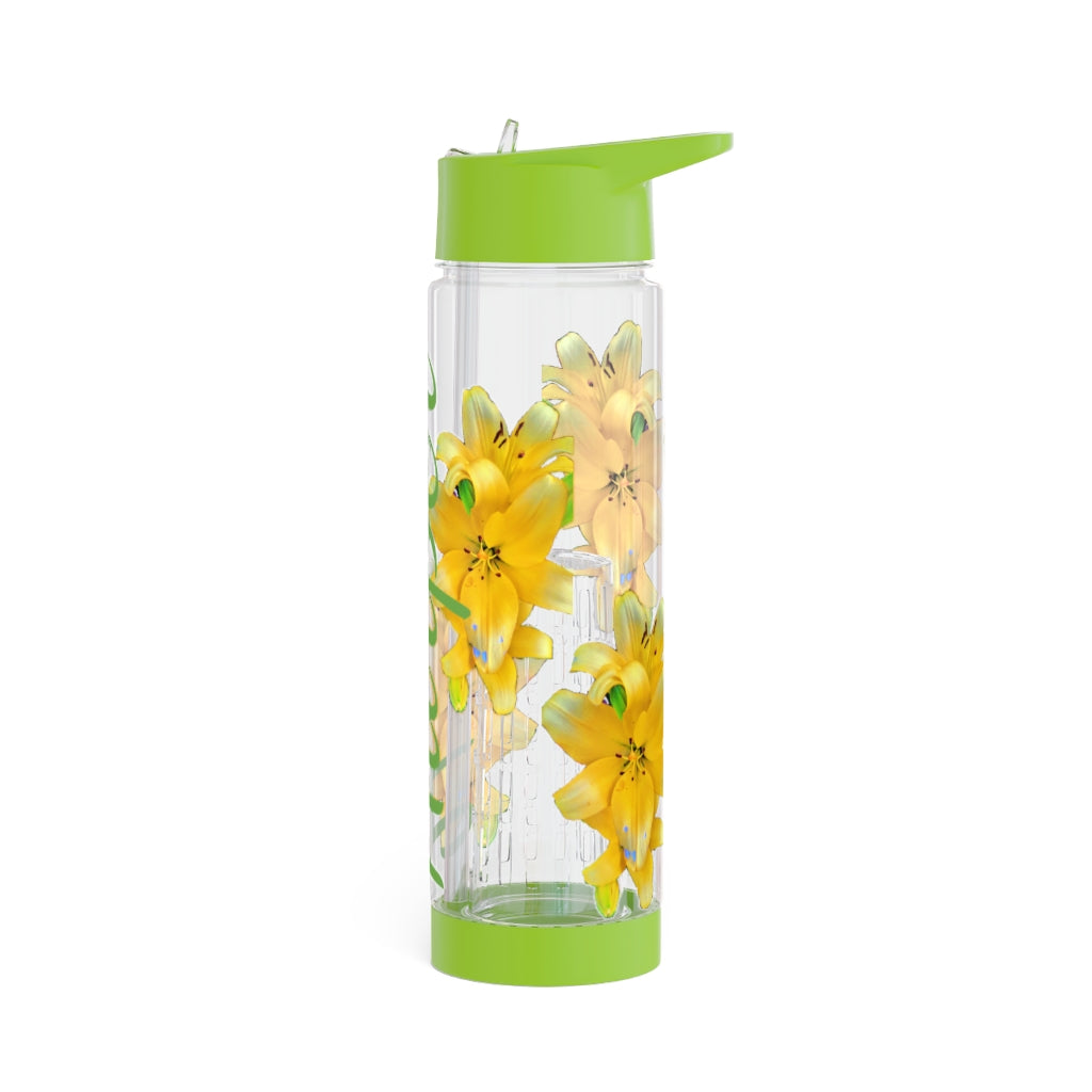 Personalized and Customizable Infuser Water Bottle (Yellow Lily) (not a decal) I Gift I Bridesmaid I Teacher gift I Workout I Coworker