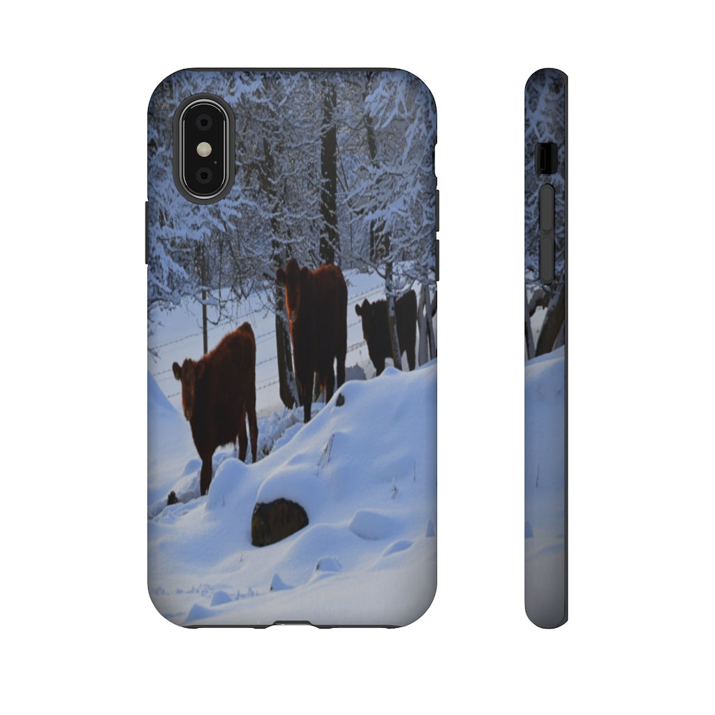 Winter Cows Tough Case for iPhone and Samsung Galaxy