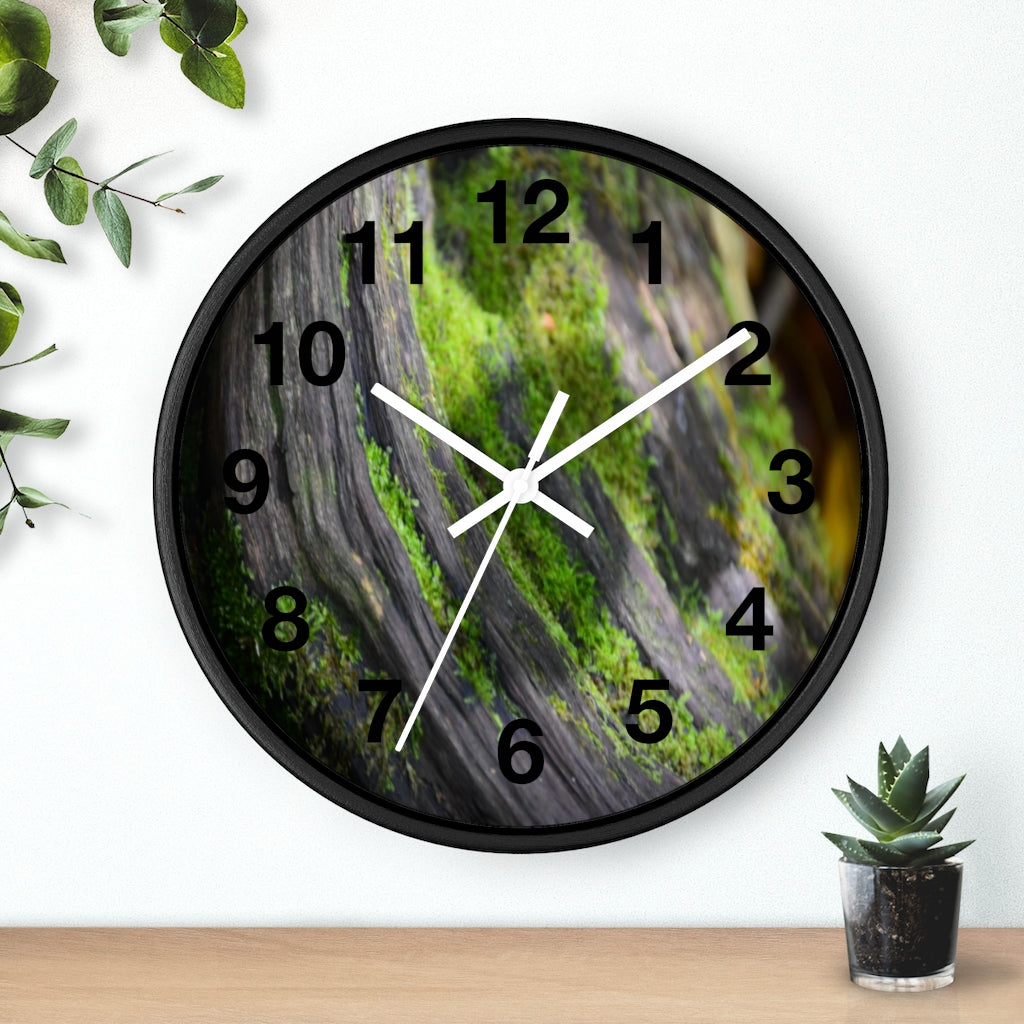 Mossy Log Wall clock