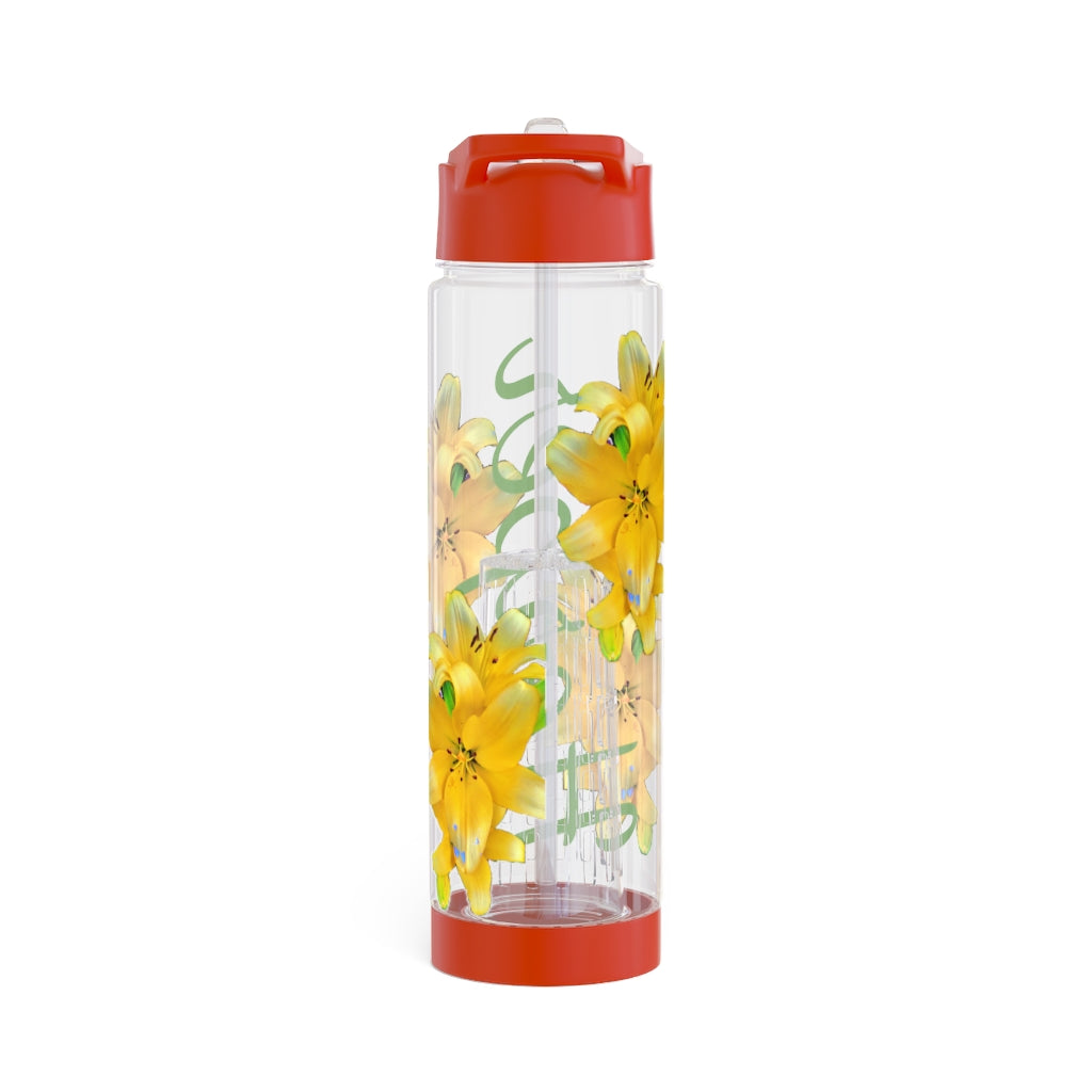 Personalized and Customizable Infuser Water Bottle (Yellow Lily) (not a decal) I Gift I Bridesmaid I Teacher gift I Workout I Coworker