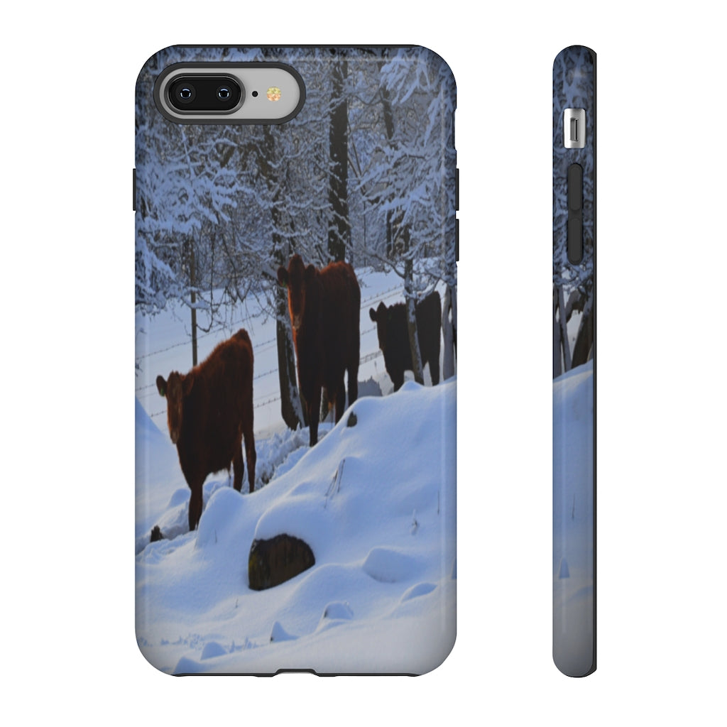 Winter Cows Tough Case for iPhone and Samsung Galaxy