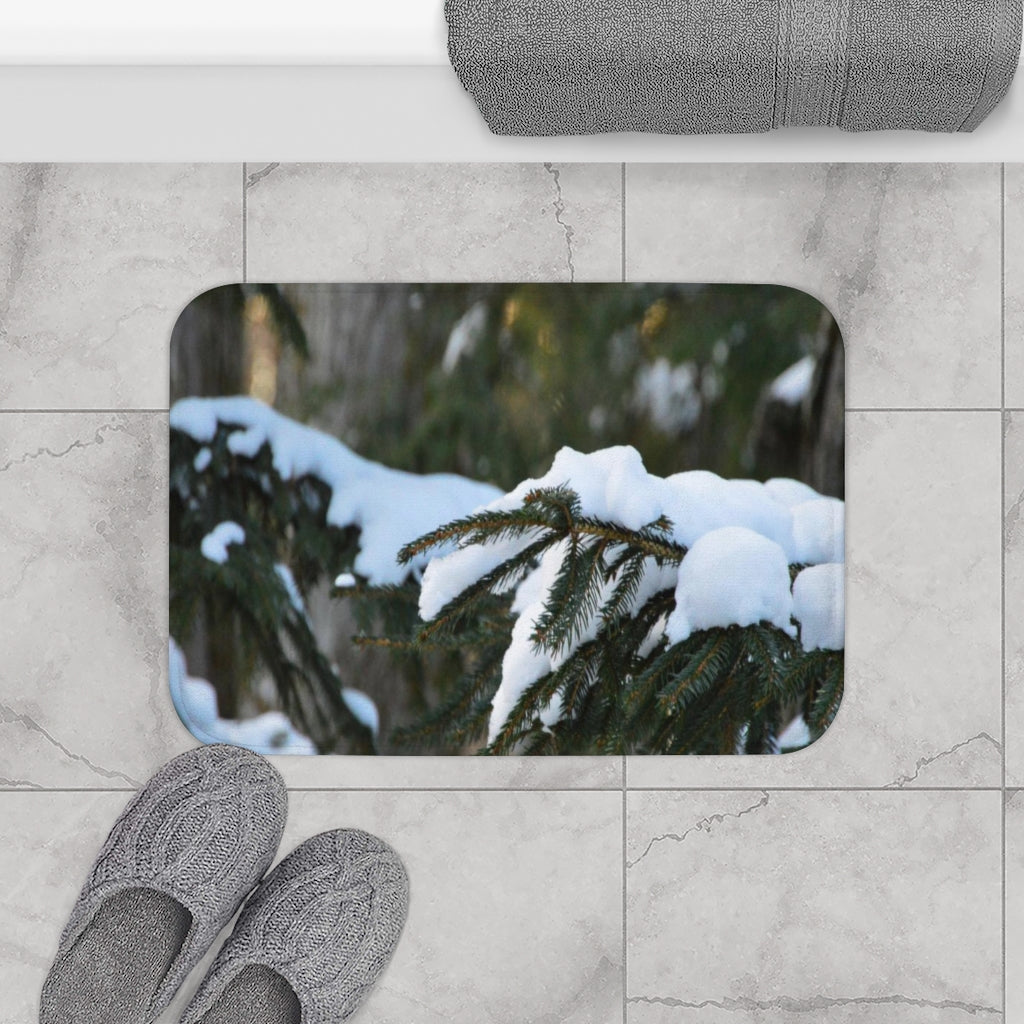 Snowy Pine Bath Mat