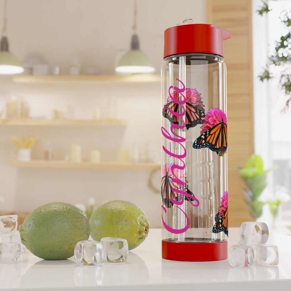 Personalized & Customized Butterfly Infuser Water Bottle (Bianca) (not a decal) I Gift I Bridesmaid I Teacher I Workout I Coworker I