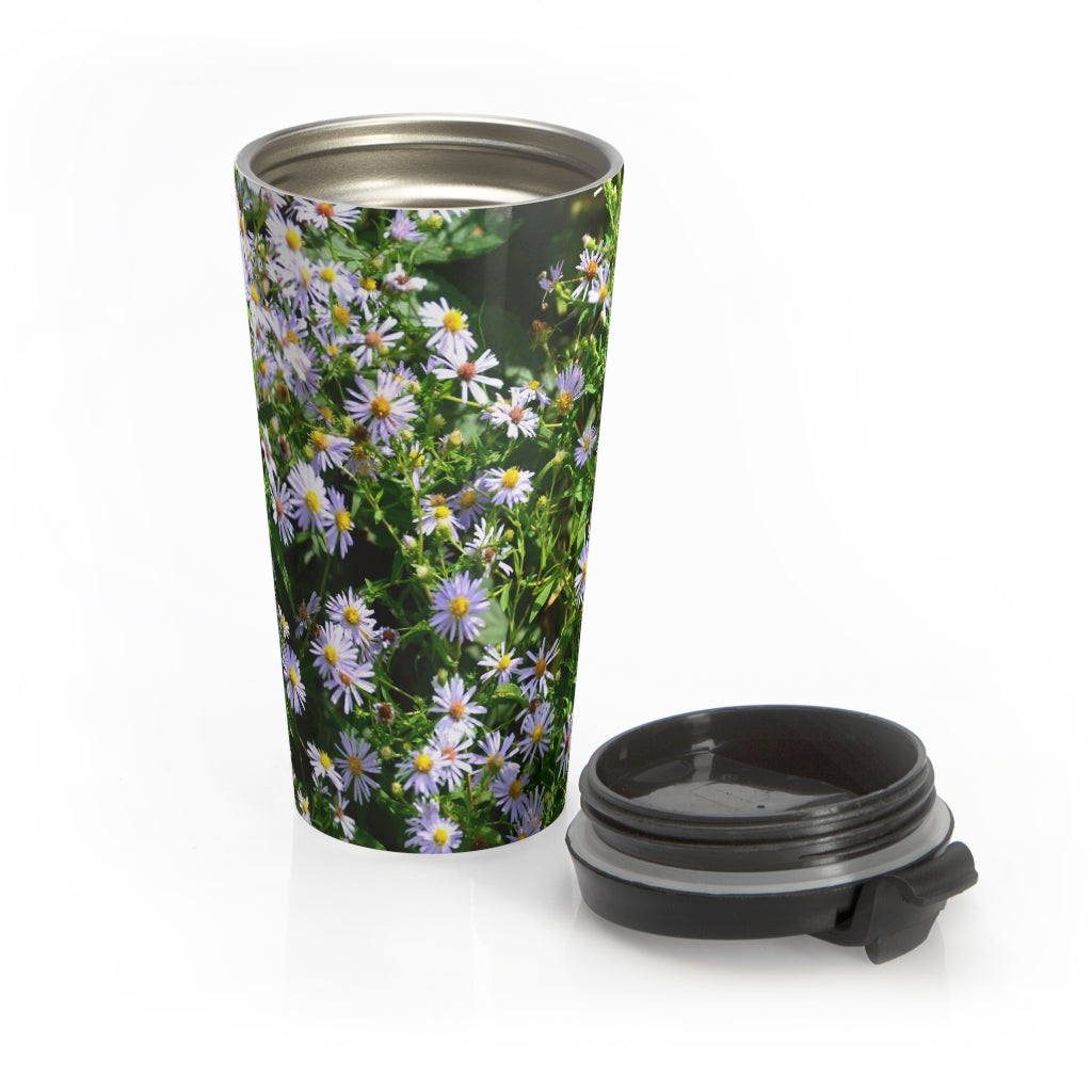 Wild Aster Stainless Steel Travel Mug