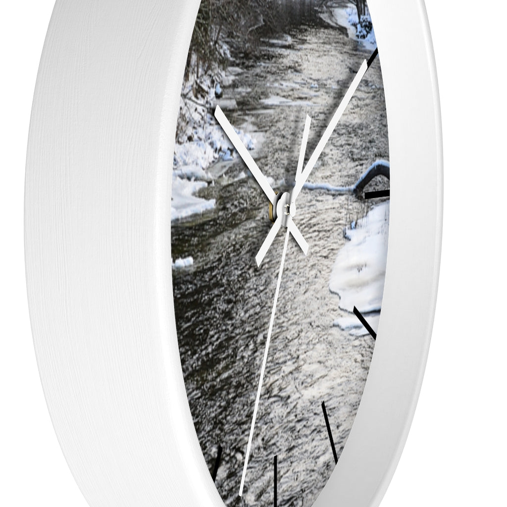 Winter River Wall clock