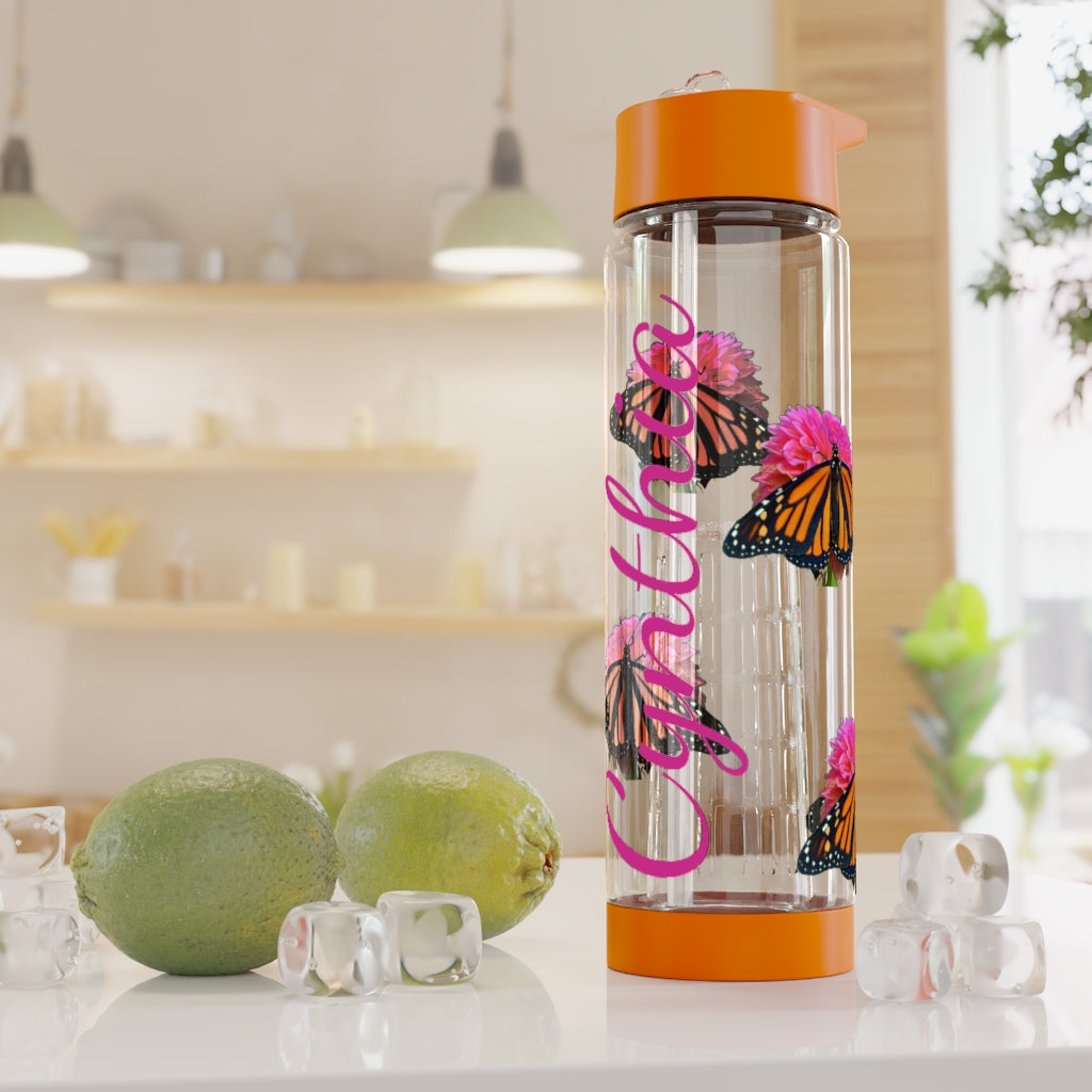 Personalized & Customized Butterfly Infuser Water Bottle (Bianca) (not a decal) I Gift I Bridesmaid I Teacher I Workout I Coworker I