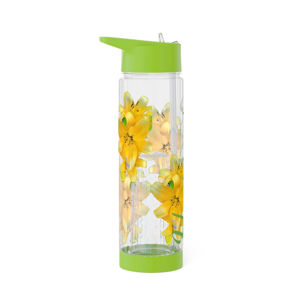 Personalized and Customizable Infuser Water Bottle (Yellow Lily) (not a decal) I Gift I Bridesmaid I Teacher gift I Workout I Coworker