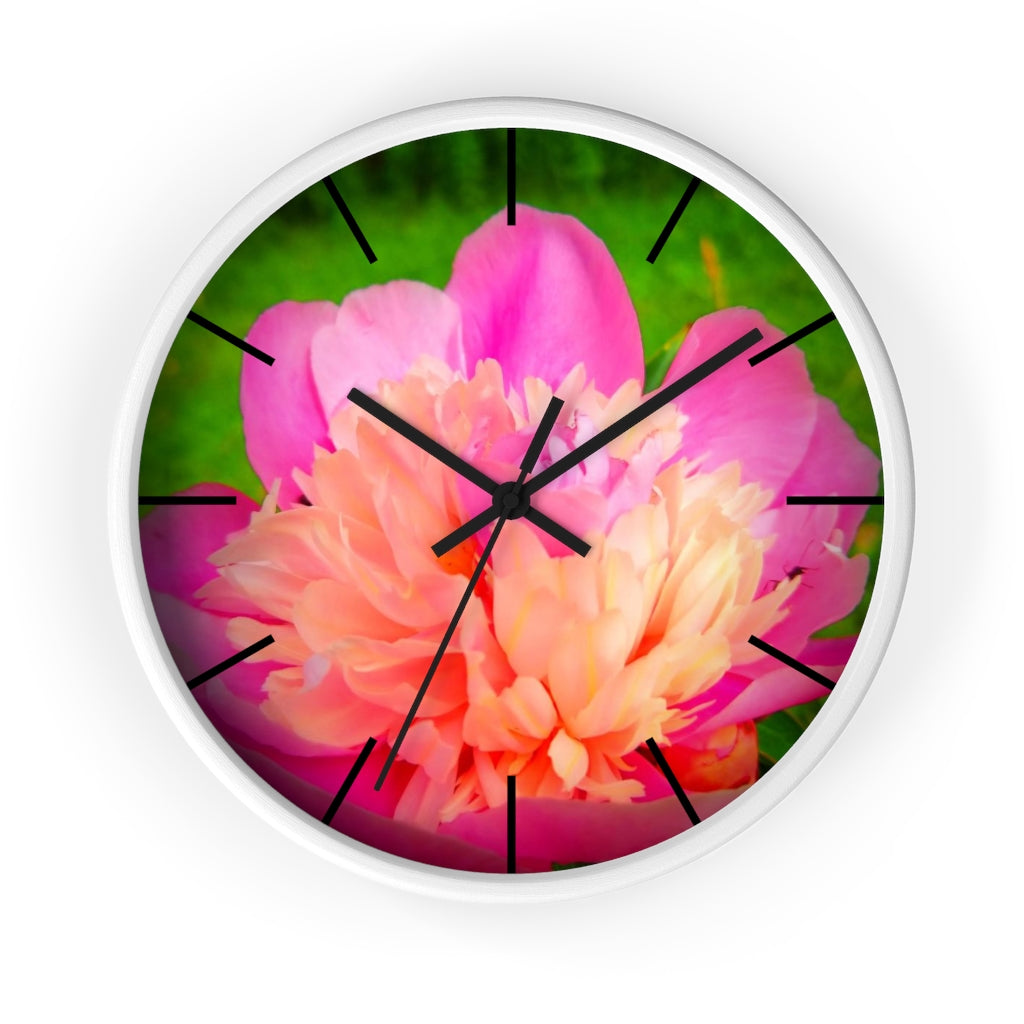 Pink Peony Wall clock