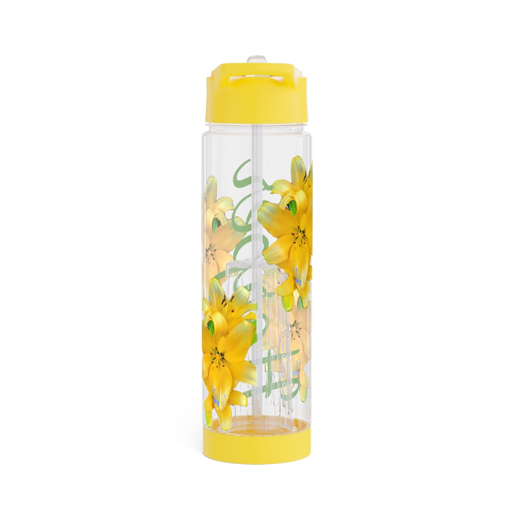 Personalized and Customizable Infuser Water Bottle (Yellow Lily) (not a decal) I Gift I Bridesmaid I Teacher gift I Workout I Coworker