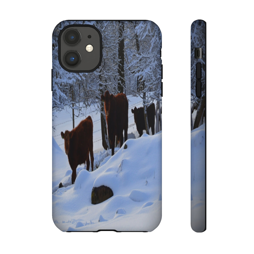 Winter Cows Tough Case for iPhone and Samsung Galaxy