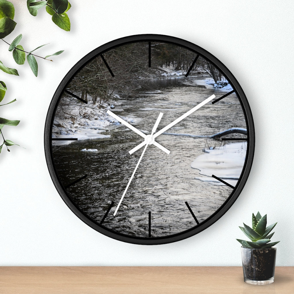 Winter River Wall clock