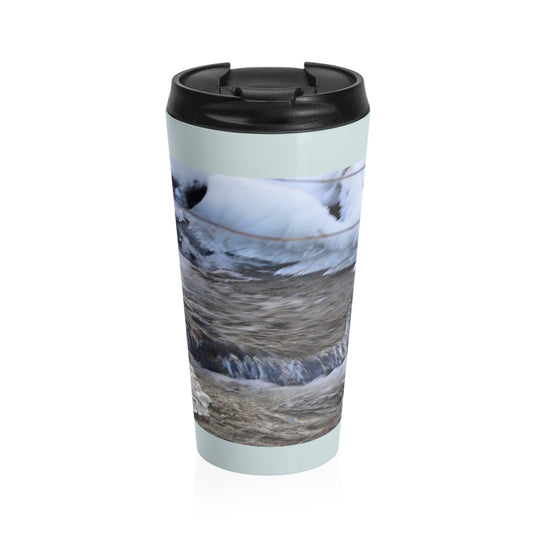 Icy Waterfall Stainless Steel Travel Mug