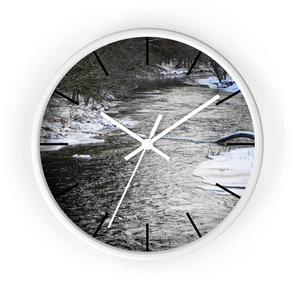 Winter River Wall clock