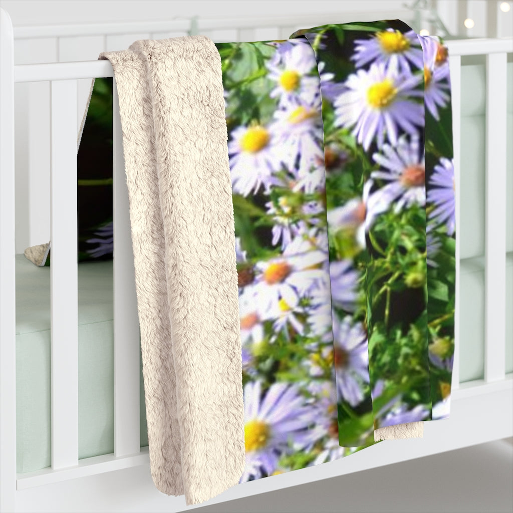 Wild Aster Sherpa Fleece Blanket