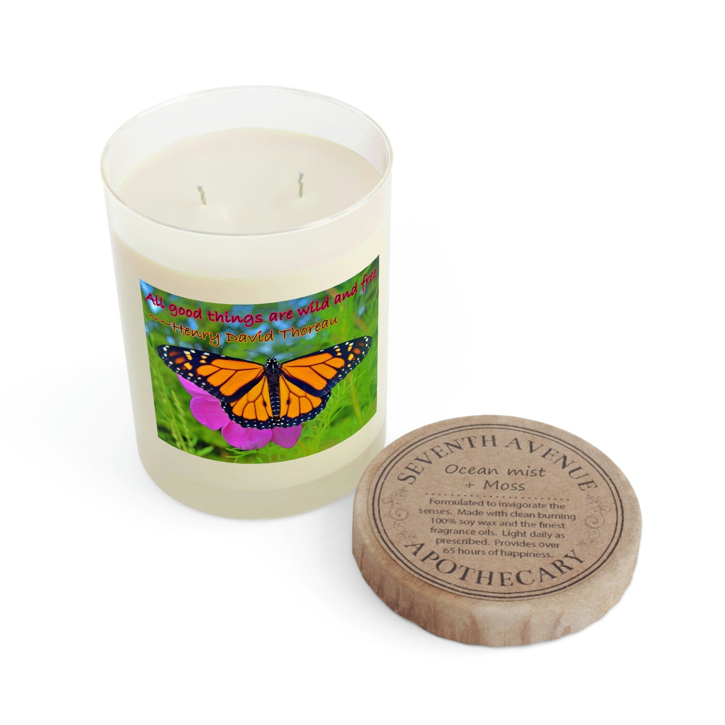 Double-wick Scented Candle - Full Glass, 11oz--Marco the Monarch Butterfly photo