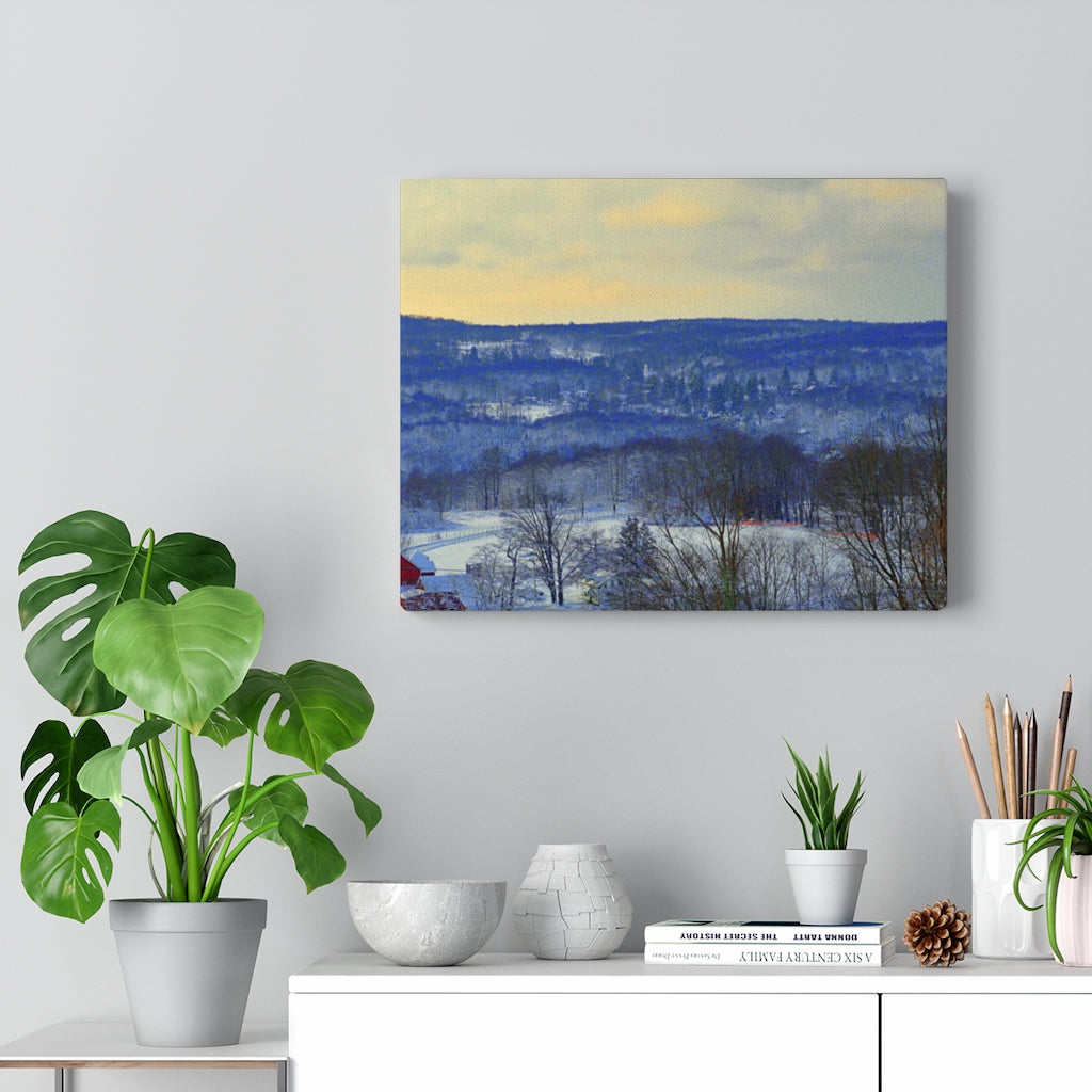 Winter Countryside Stretched Canvas