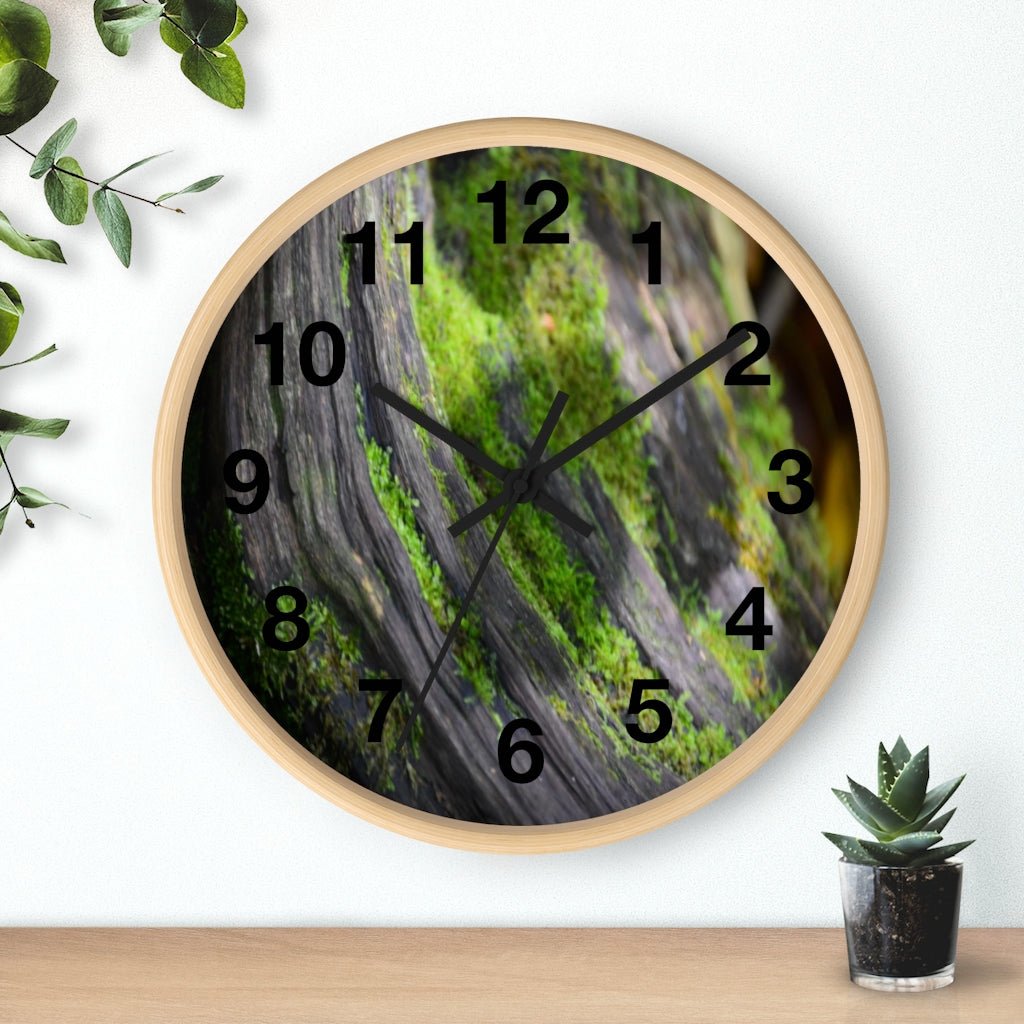 Mossy Log Wall clock