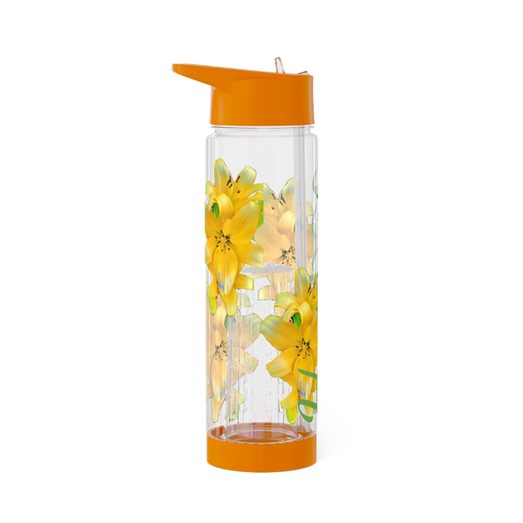 Personalized and Customizable Infuser Water Bottle (Yellow Lily) (not a decal) I Gift I Bridesmaid I Teacher gift I Workout I Coworker