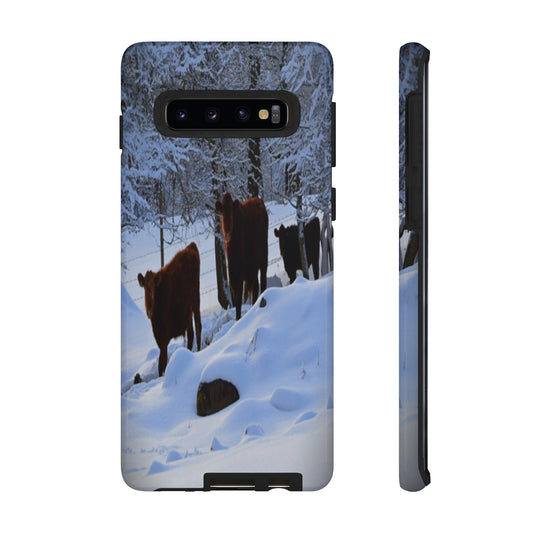 Winter Cows Tough Case for iPhone and Samsung Galaxy