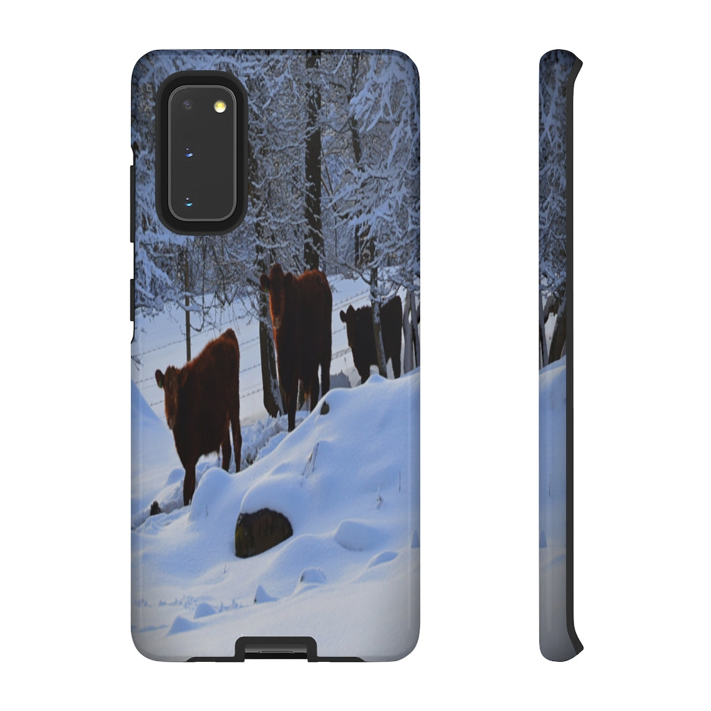 Winter Cows Tough Case for iPhone and Samsung Galaxy