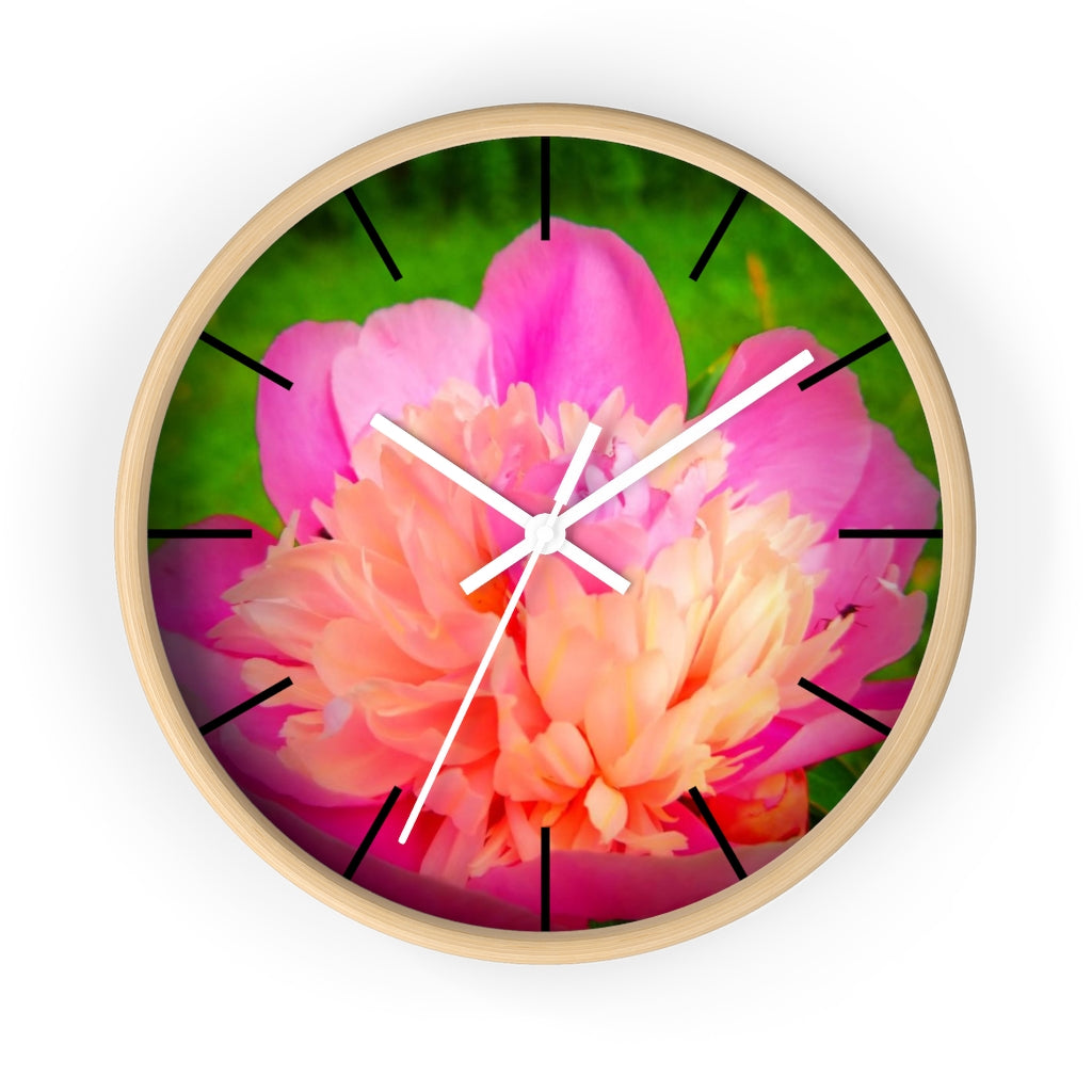 Pink Peony Wall clock