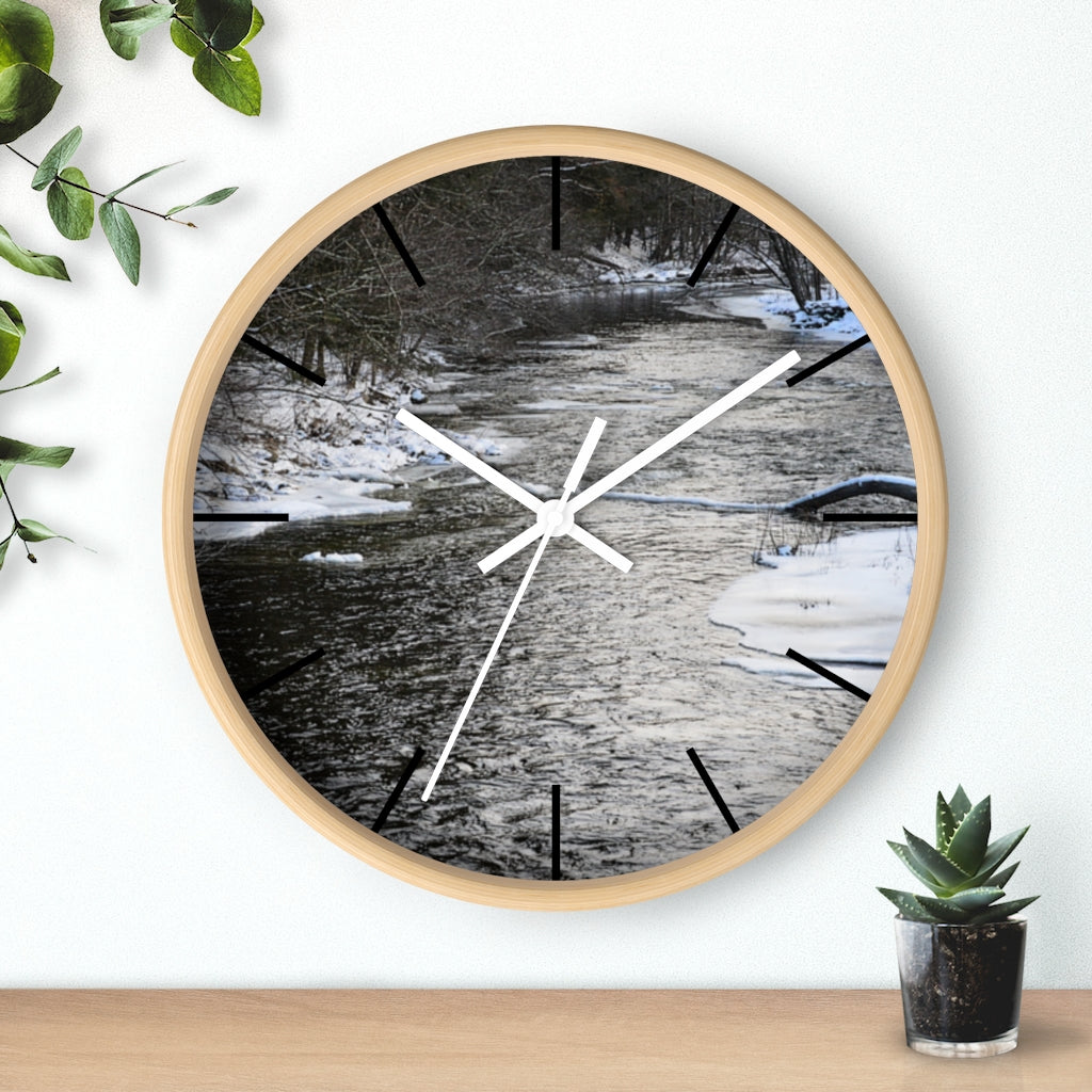 Winter River Wall clock