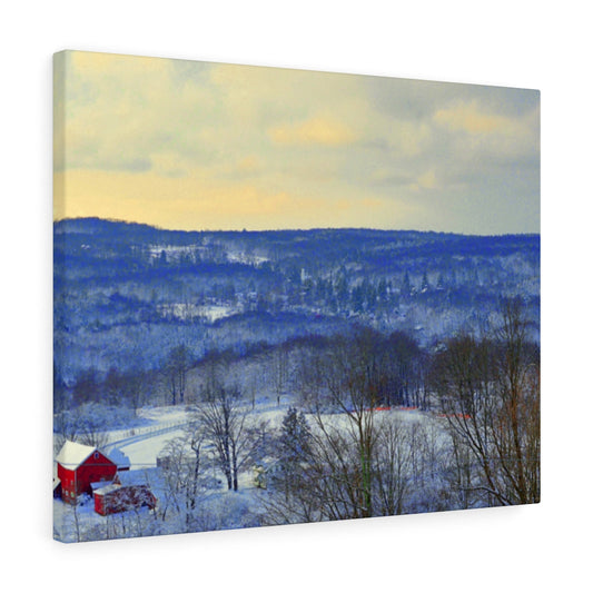 Winter Countryside Stretched Canvas