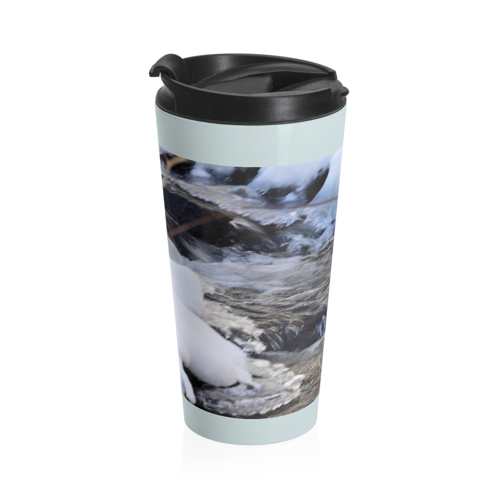 Icy Waterfall Stainless Steel Travel Mug