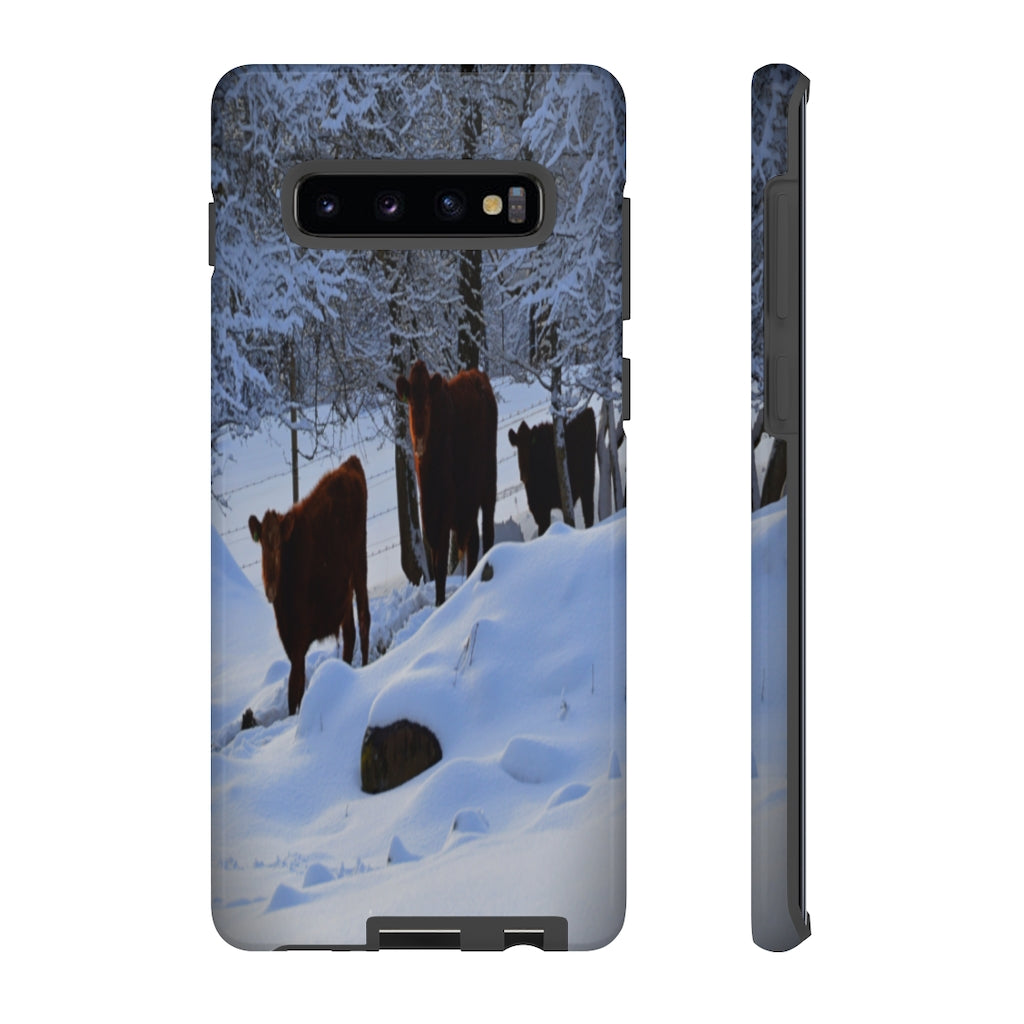 Winter Cows Tough Case for iPhone and Samsung Galaxy