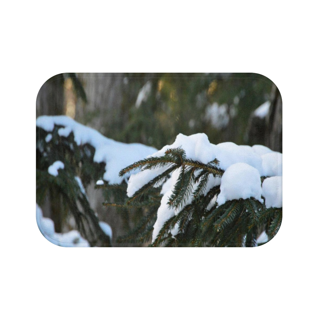 Snowy Pine Bath Mat