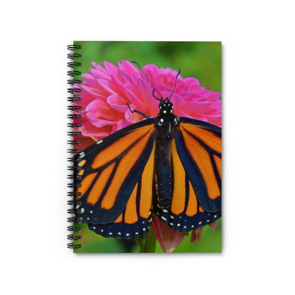 Monarch Butterfly Bianca Spiral Notebook - Ruled Line