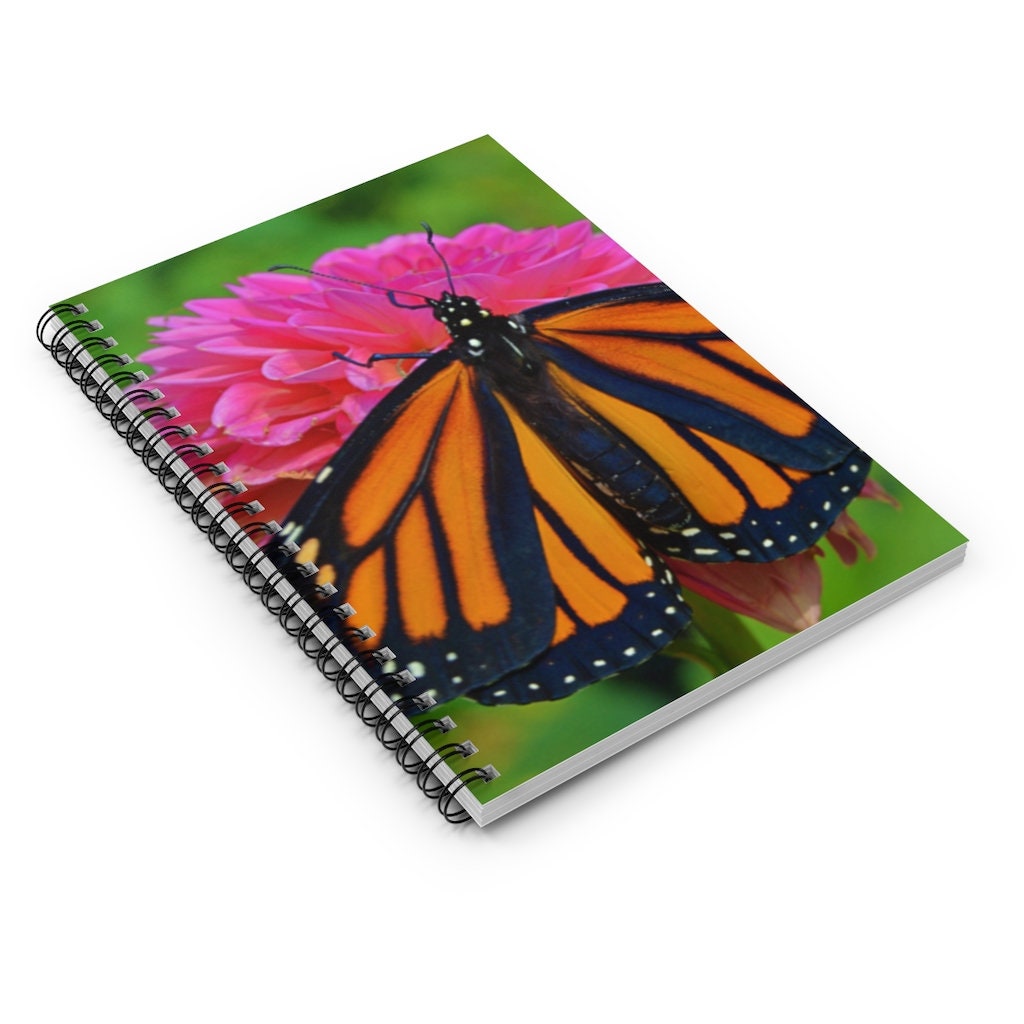 Monarch Butterfly Bianca Spiral Notebook - Ruled Line