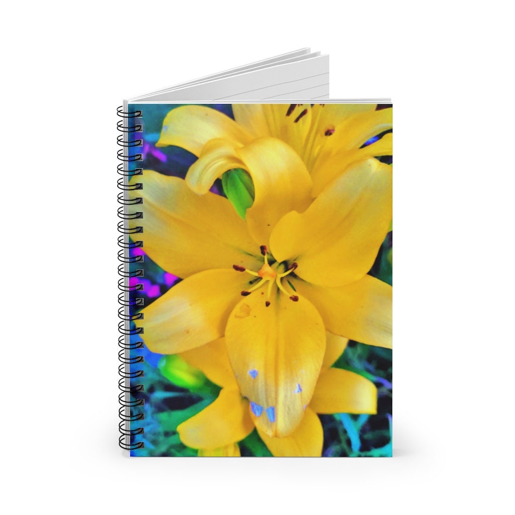 Yellow Lily Spiral Notebook - Ruled Line