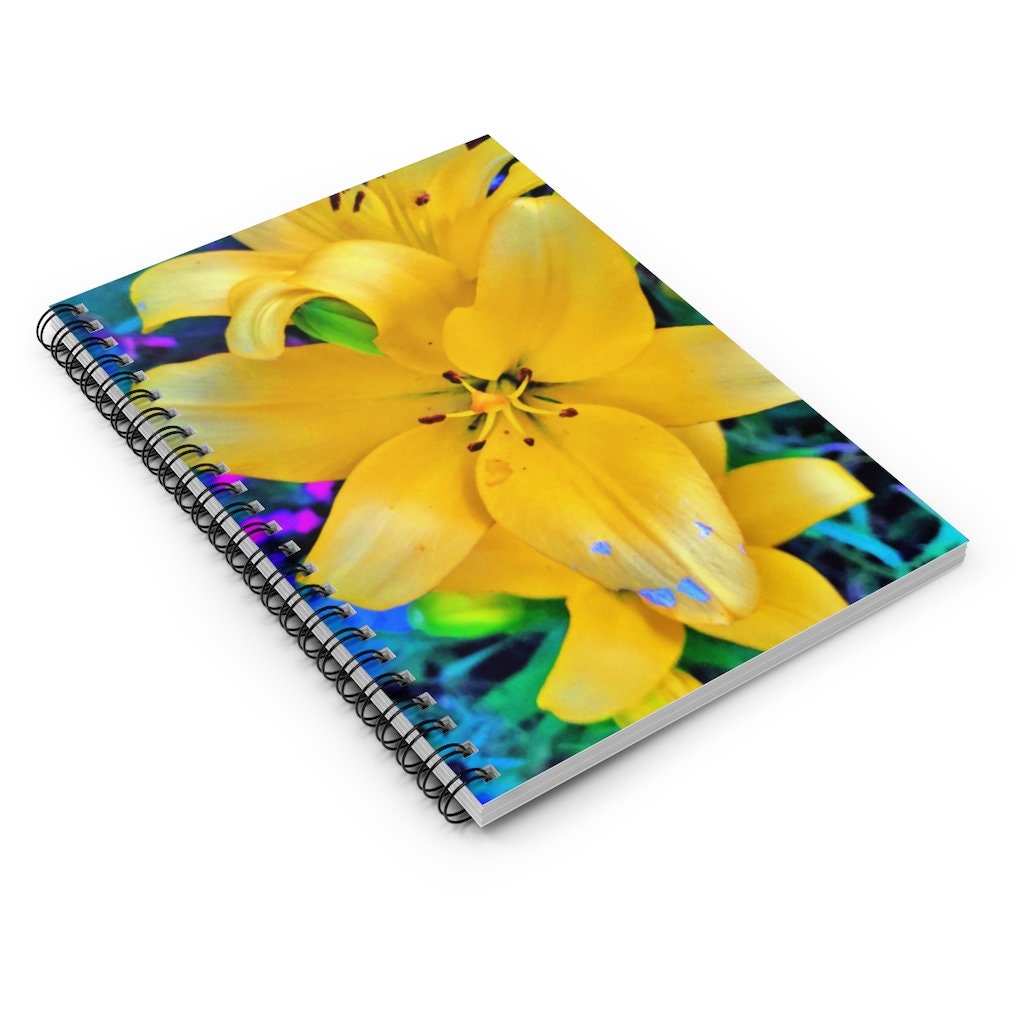 Yellow Lily Spiral Notebook - Ruled Line