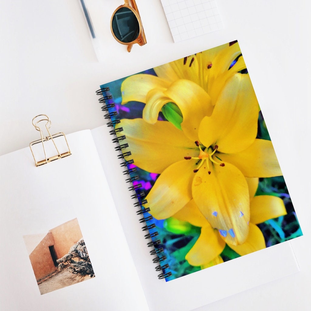 Yellow Lily Spiral Notebook - Ruled Line