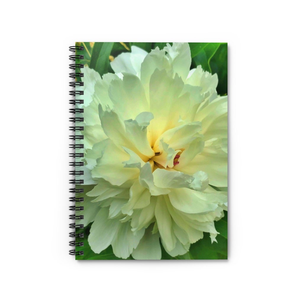 White Peony2 Spiral Notebook - Ruled Line