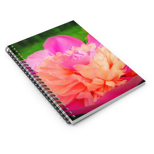 Pink Peony Spiral Notebook - Ruled Line