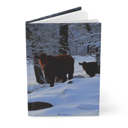 Winter Cows Hardcover Journal