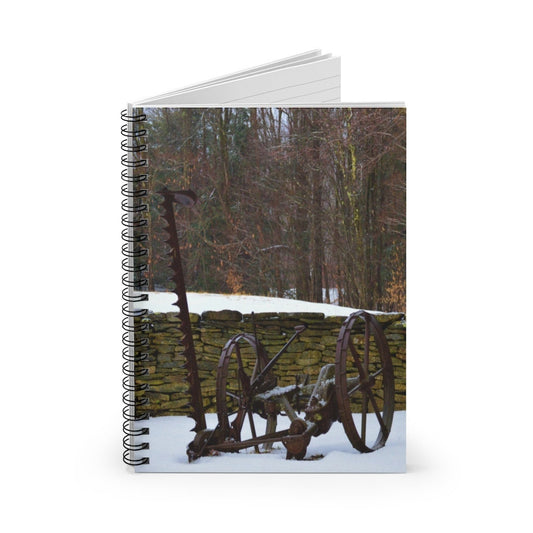 Horse Drawn Sickle Mower Spiral Notebook - Ruled Line