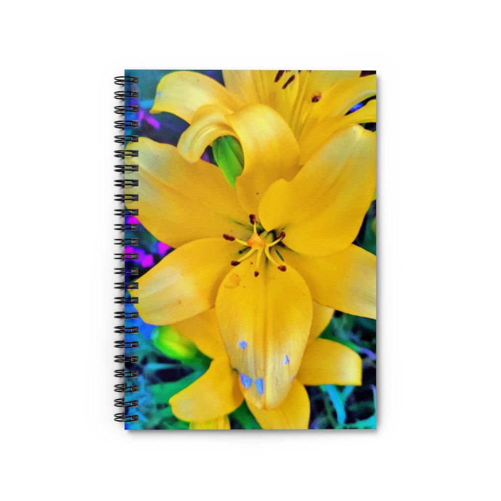 Yellow Lily Spiral Notebook - Ruled Line