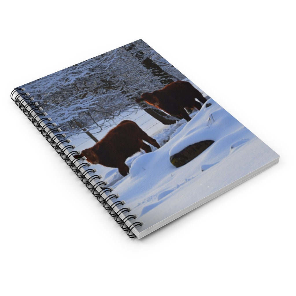 Winter Cows Spiral Notebook - Ruled Line