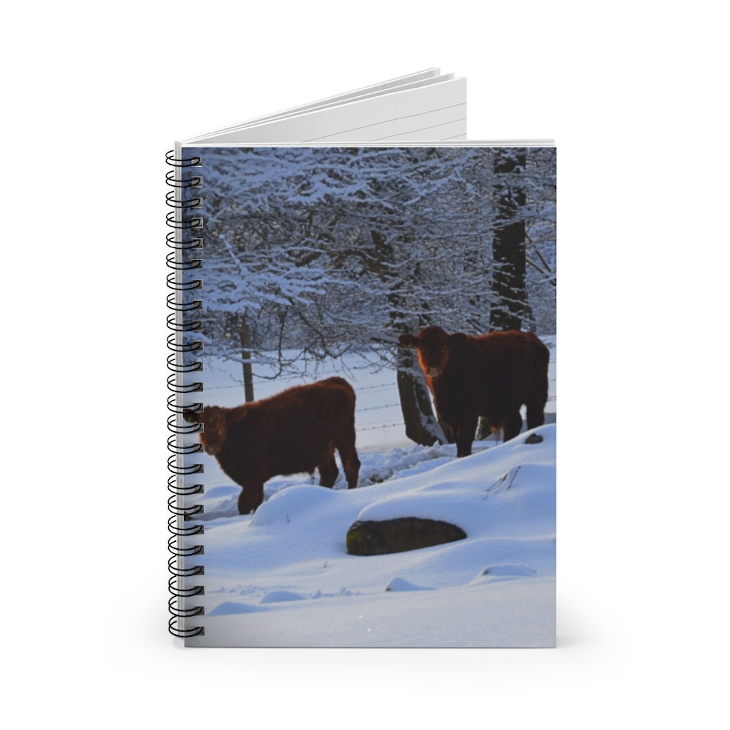 Winter Cows Spiral Notebook - Ruled Line