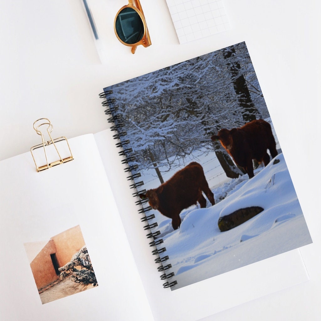 Winter Cows Spiral Notebook - Ruled Line