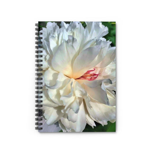 White Peony Spiral Notebook - Ruled Line