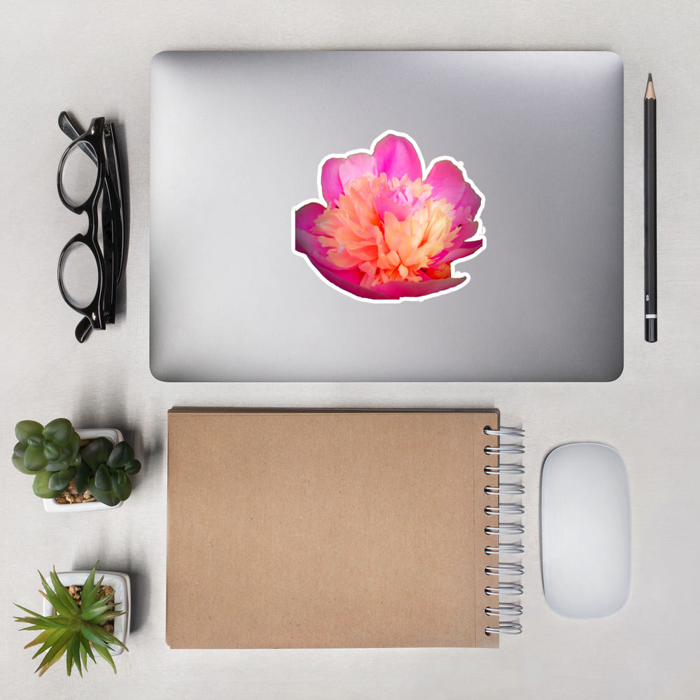 Pink Peony Bubble-free stickers