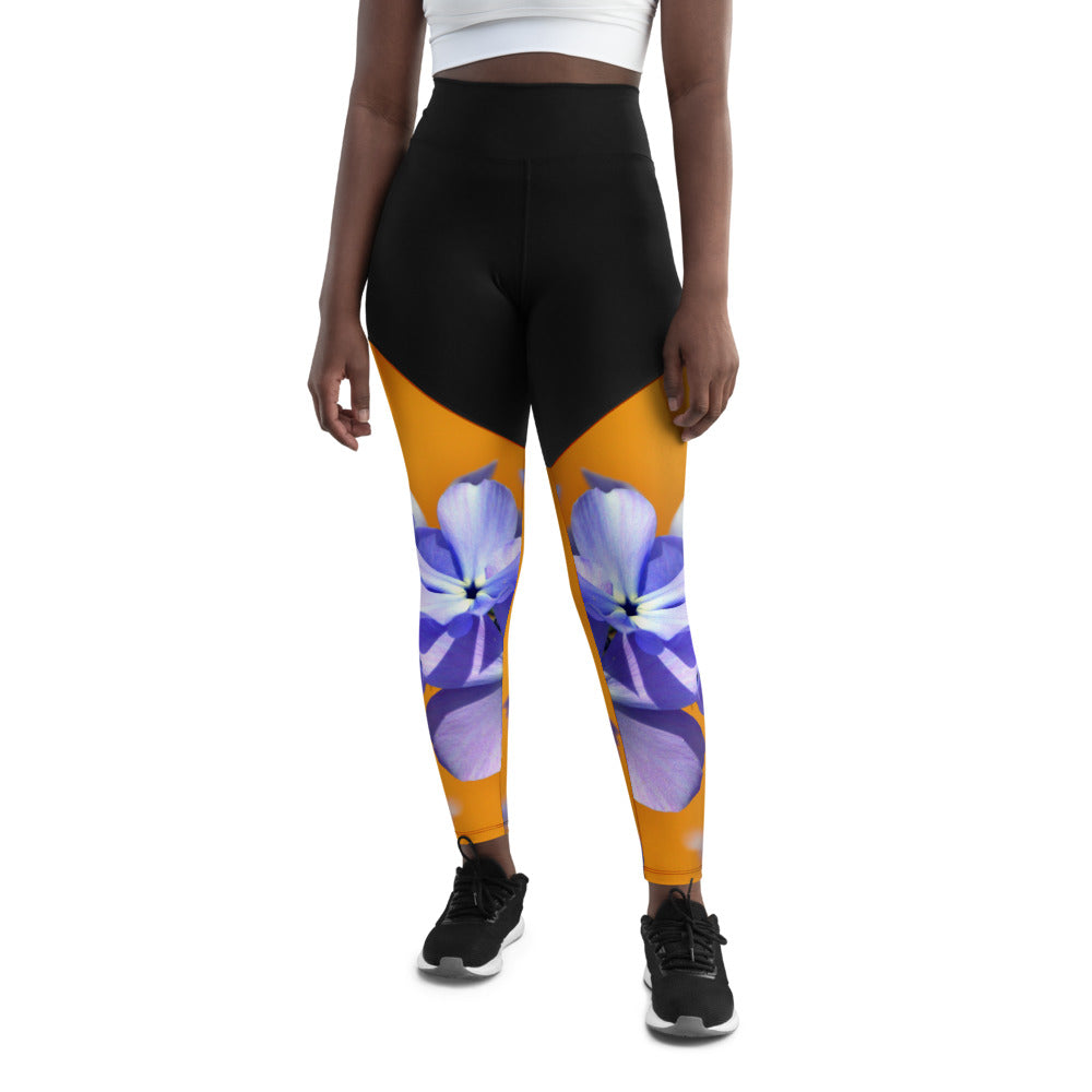 Wild Blue Phlox Sports Leggings