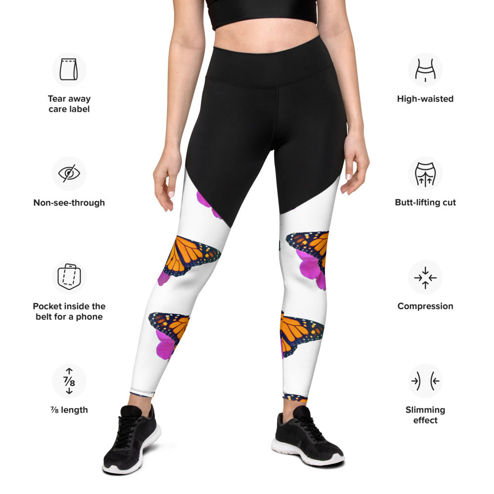 Marco the Monarch Butterfly Sports Leggings