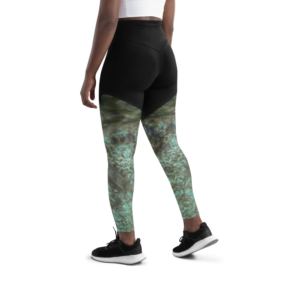 Waterfall Bubbles Sports Leggings