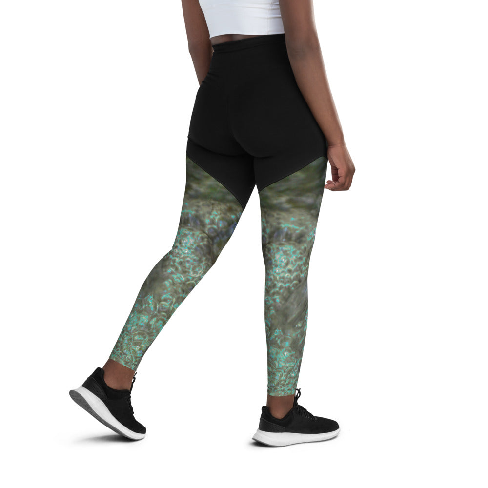 Waterfall Bubbles Sports Leggings